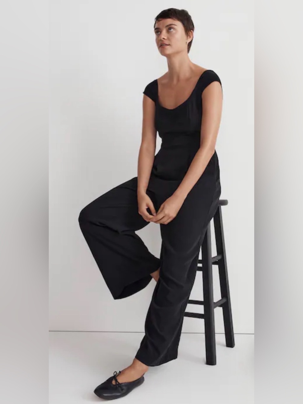Madewell Cap-Sleeve Crop Wide-Leg Jumpsuit size 00